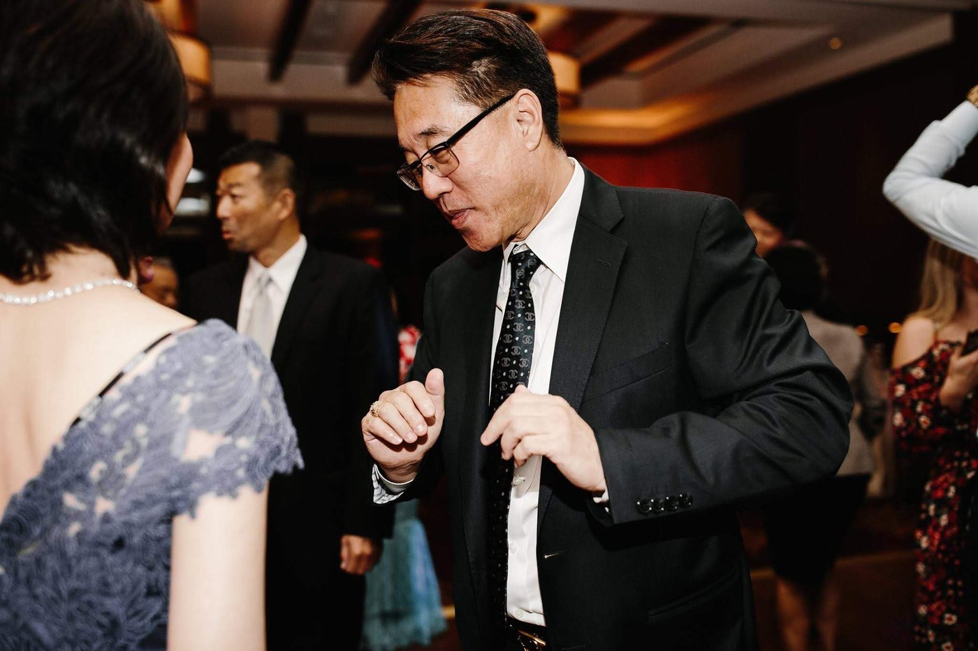 Dad dancing with joy