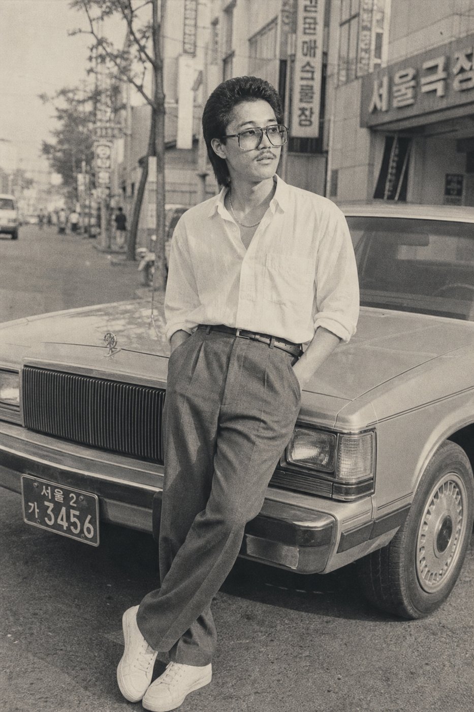 Dad with a classic car