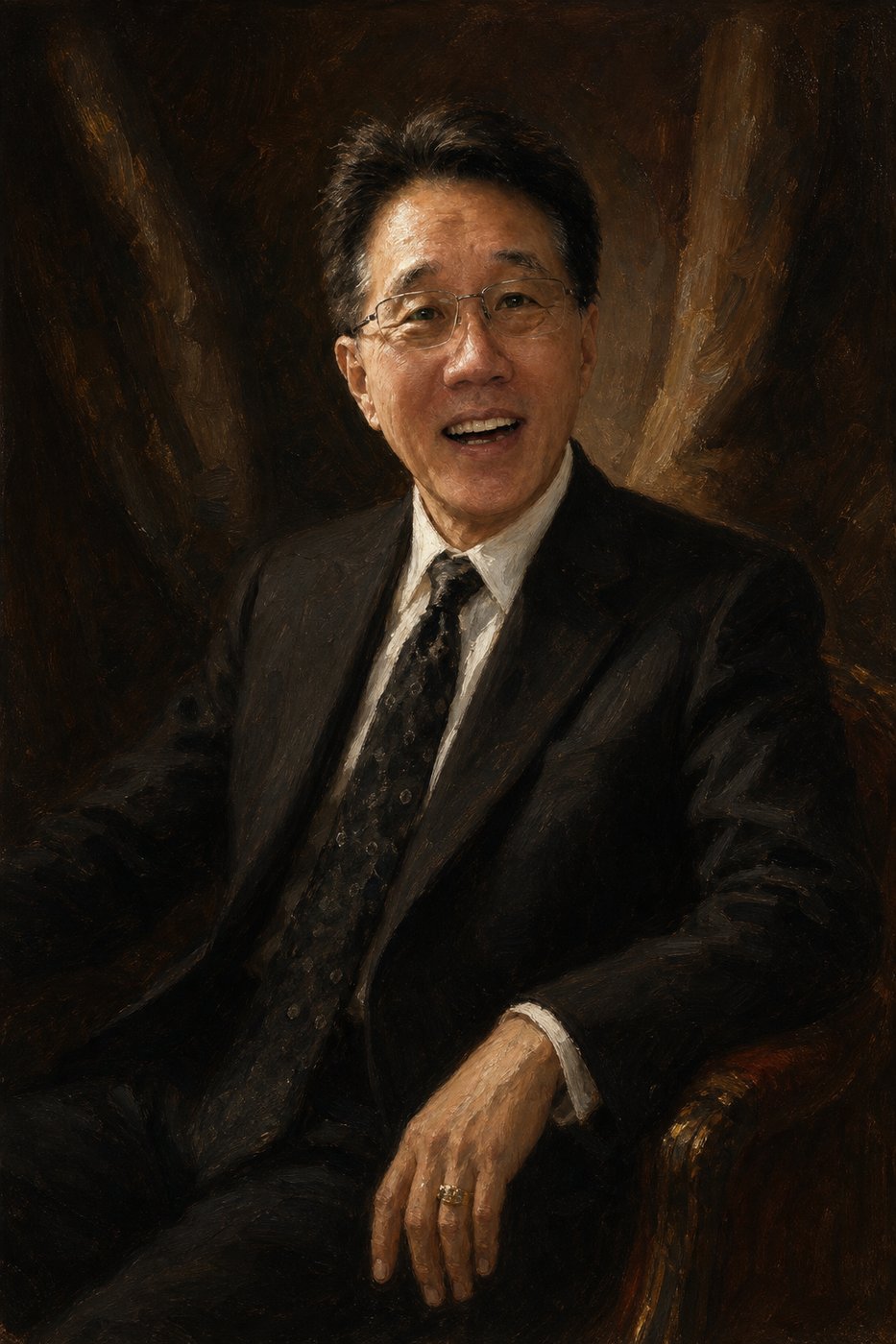 Dad as a classical oil portrait