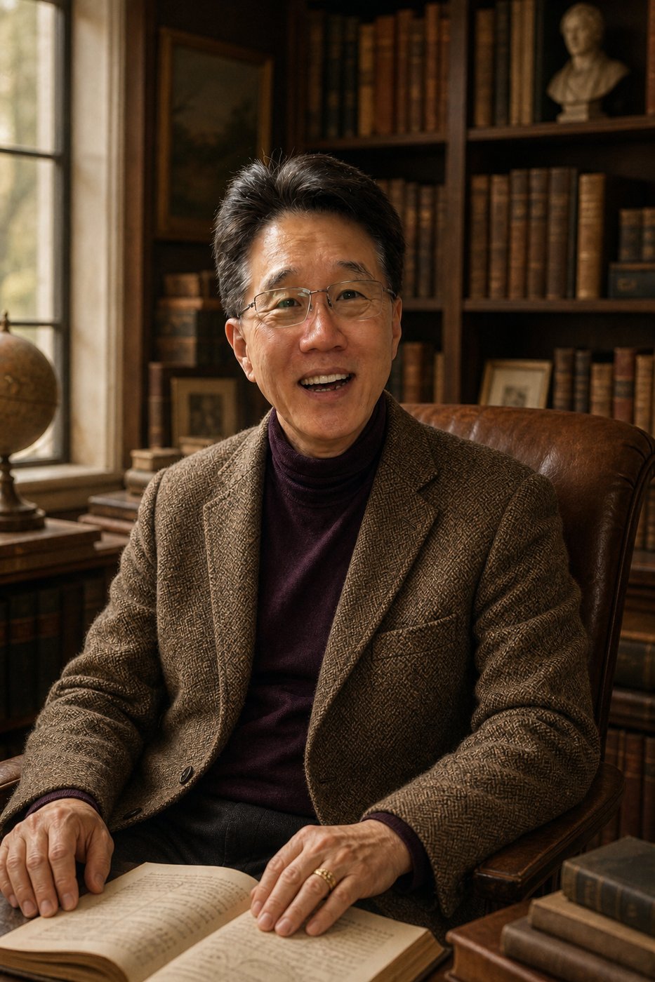 Dad as a scholar in a study